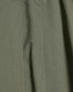 Khaki Poplin Barrel Leg Trousers