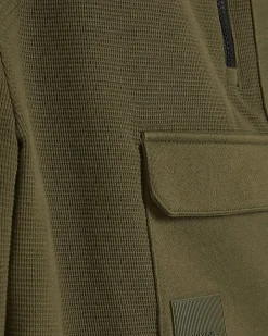 Khaki Regular Fit Textured Cargo Shorts