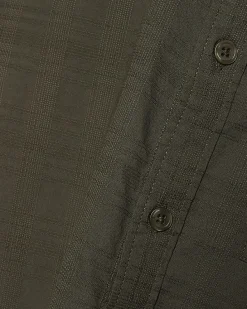 Khaki Regular Fit Textured Cross Hatch Shirt