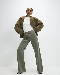 Khaki Relaxed Straight Jeans