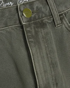 Khaki Relaxed Straight Jeans