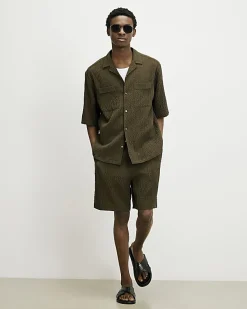Khaki RI Studio Pleated Shorts