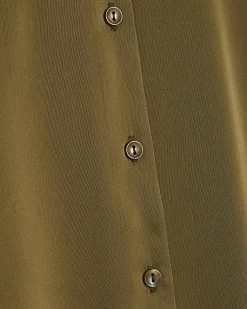 Khaki Satin Sleeveless Shirt