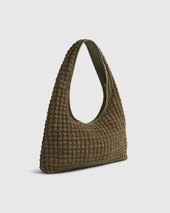 Khaki Scrunch Slouch Shoulder Bag
