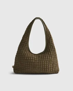 Khaki Scrunch Slouch Shoulder Bag
