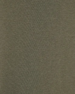 Khaki Short Sleeve Cotton Fitted Top