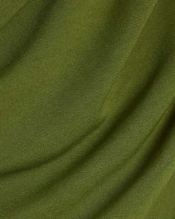 Khaki Short Sleeve Drape Off Shoulder Top