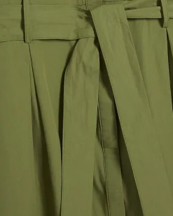 Khaki Short Sleeve Midi Shirt Dress