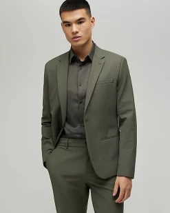 Khaki Skinny Fit Comfort Stretch Suit Jacket