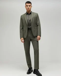 Khaki Skinny Fit Comfort Stretch Suit Jacket
