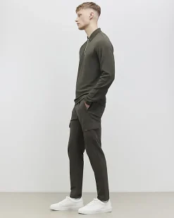Khaki Skinny Fit Stretch Cargo Trousers