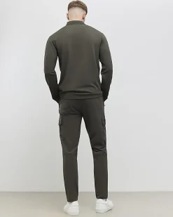 Khaki Skinny Fit Stretch Cargo Trousers