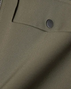 Khaki Slim Fit Comfort Stretch Funnel Jacket
