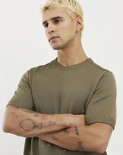 Khaki Slim Fit Essential Knit T-shirt