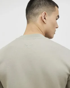 Khaki Slim Fit Nylon Pocket Sweatshirt