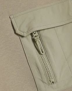 Khaki Slim Fit Nylon Pocket Sweatshirt