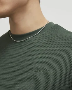 Khaki Slim Fit Textured Heavyweight T-Shirt