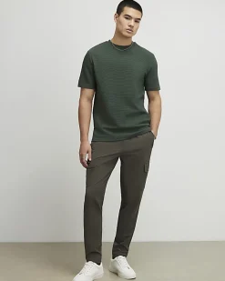 Khaki Slim Fit Textured Heavyweight T-Shirt