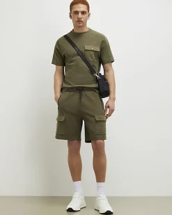 Khaki Slim Fit Textured Lightweight T-Shirt