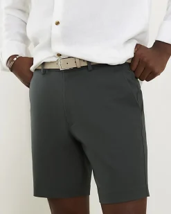 Khaki Slim Stretch Chino Short with Belt