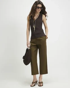 Khaki Tailored Culottes