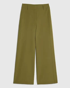Khaki Tailored Wide Leg Trousers