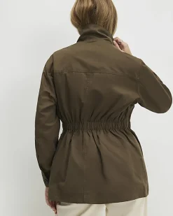 Khaki Utility Funnel Jacket