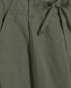 Khaki Wide Leg Cargo Trousers