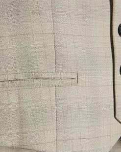 Mini Boys Beige Check Waistcoat 4 Piece Set