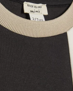 Mini Boys Beige Colour Block Luminis T-Shirt