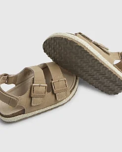 Mini Boys Beige Footbed Sandals