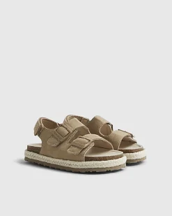 Mini Boys Beige Footbed Sandals
