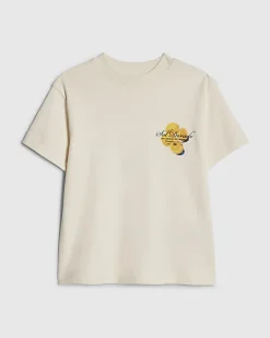 Mini Boys Beige Oversized fit Orange T-Shirt