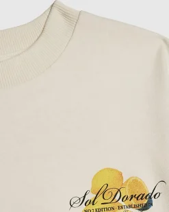 Mini Boys Beige Oversized fit Orange T-Shirt