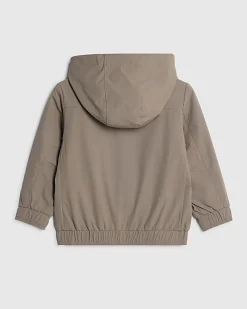 Mini Boys Beige RI Hooded Jacket