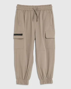 Mini Boys Beige Zip Cargo Trousers
