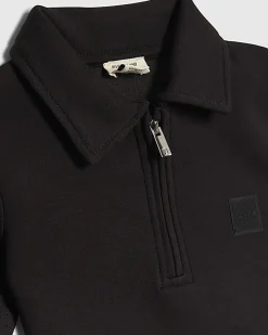 Mini Boys Black Luminis Badge Polo Shirt Set