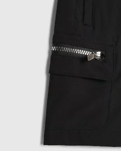 Mini Boys Black Zip Cargo Shorts