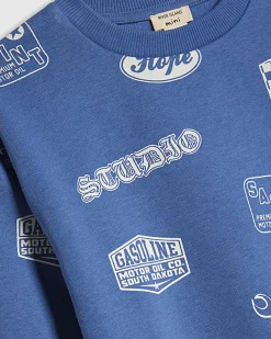 Mini Boys Blue Badge Print Set
