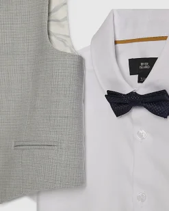Mini Boys Blue Tailored Waistcoat 3 Piece Set