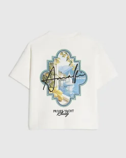 Mini Boys Cream Oversized Amalfi T-Shirt