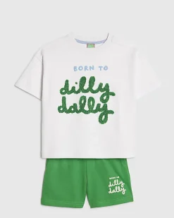Mini Boys Green Abbie Rosie Dilly Dally Set