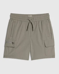 Mini Boys Grey Zip Cargo Shorts