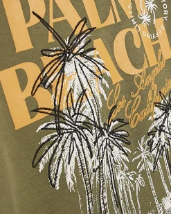 Mini Boys Khaki Palm Beach T-Shirt Set