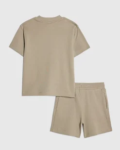 Mini Boys Khaki RR T-Shirt And Shorts Set