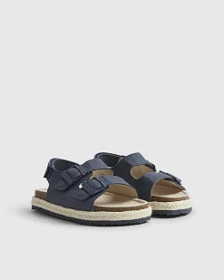 Mini Boys Navy Footbed Sandals