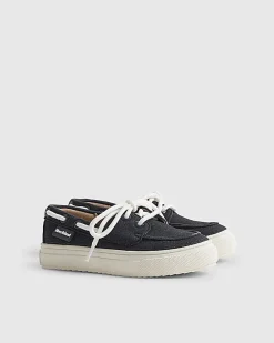 Mini Boys Navy Laced Boat Shoes