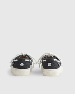 Mini Boys Navy Laced Boat Shoes
