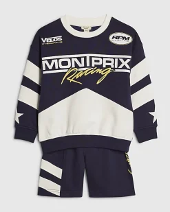 Mini Boys Navy MontPrix Sweatshirt Set