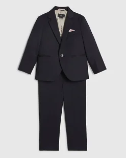 Mini Boys Navy Tailored Suit Jacket Set